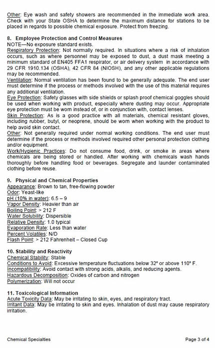MSDS, Eco-Flo